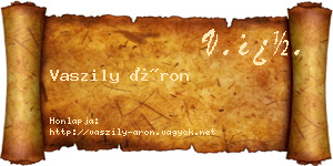 Vaszily Áron névjegykártya