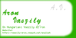 aron vaszily business card